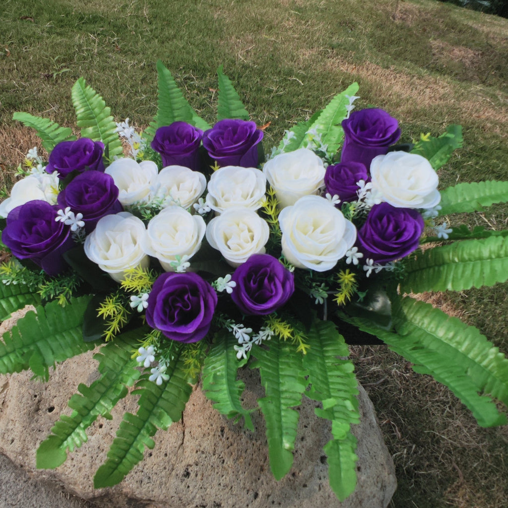 Rosas artificiales de 12" x 20" para cementerio y memorial