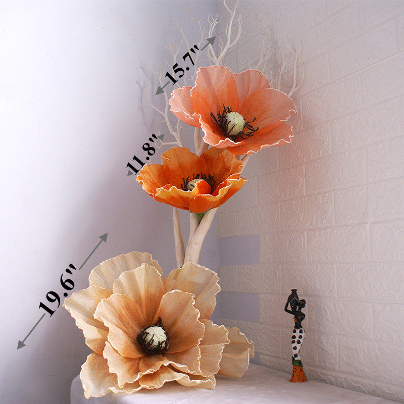 Amapolas artificiales para bodas y eventos - 11.8" Azul