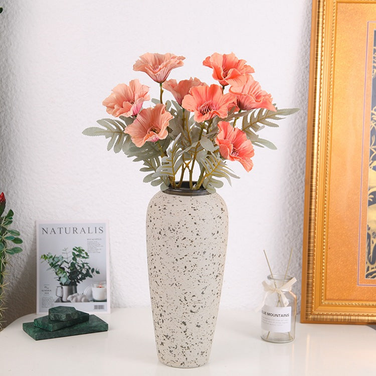 Amapolas artificiales de 20" para decoración del hogar, eventos y escaparates - Blanco