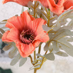Amapolas artificiales de 20" para decoración del hogar, eventos y escaparates