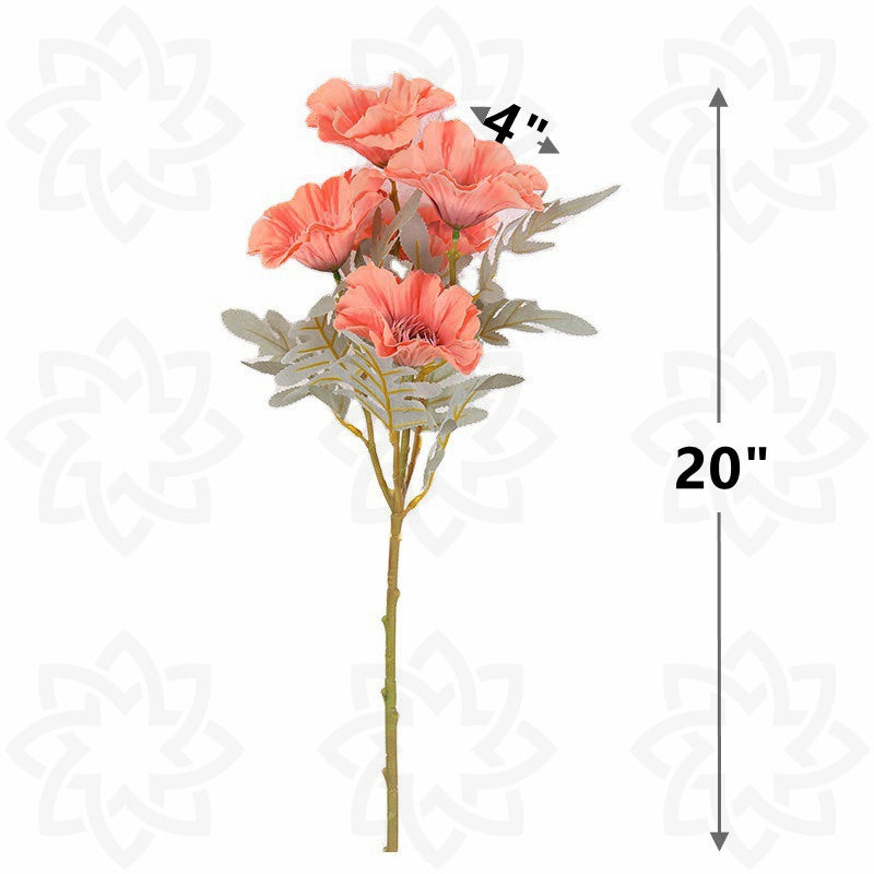 Amapolas artificiales de 20" para decoración del hogar, eventos y escaparates
