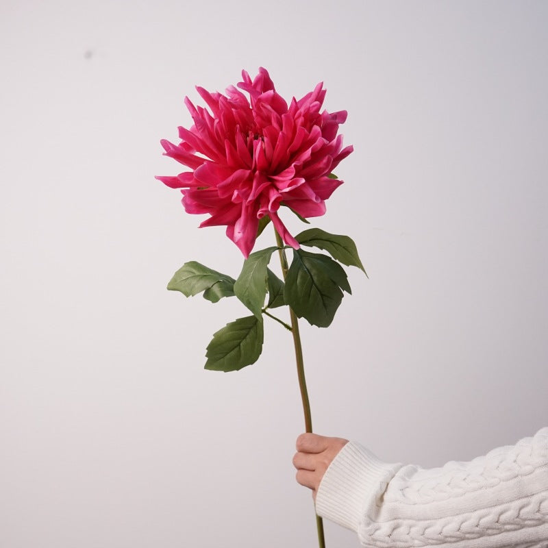 Dalias artificiales con resistencia a los rayos UV con tacto real de 23.6" para jardín, balcón y terraza