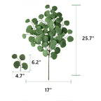 Eucalipto artificial de 25" 6 piezas para bodas y eventos - Gris verde