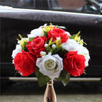 Rosas artificiales de 9" x 4" para bodas y eventos - Blanco