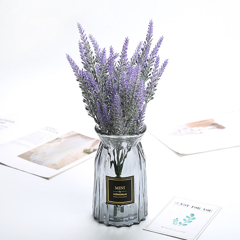 Lavanda artificial con resistencia a los rayos UV de 14" x 8" para jardín, balcón y terraza