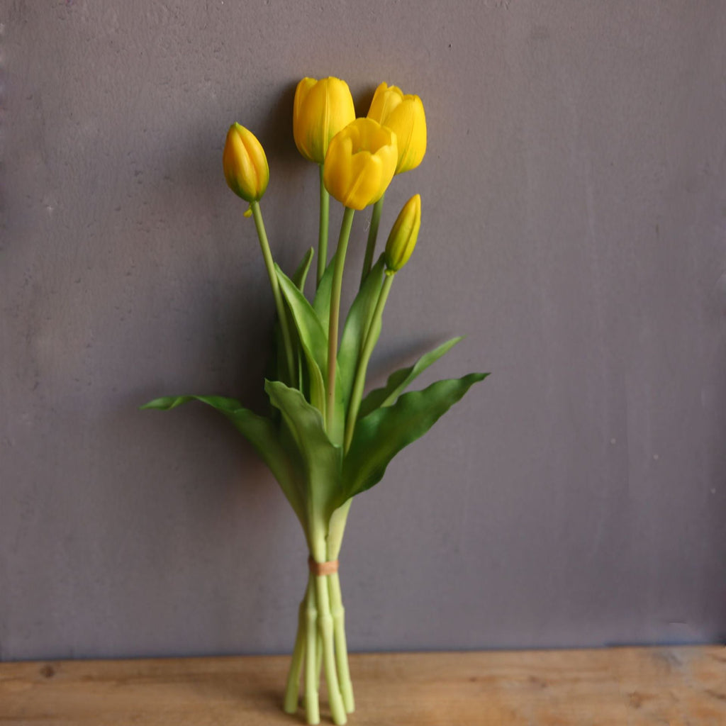 Tulipanes artificiales con tacto real de 15" para bodas y eventos - Rosa intenso