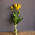 Tulipanes artificiales con tacto real de 15" para bodas y eventos - Rosa intenso