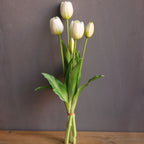 Tulipanes artificiales con tacto real de 15" para bodas y eventos - Burdeos