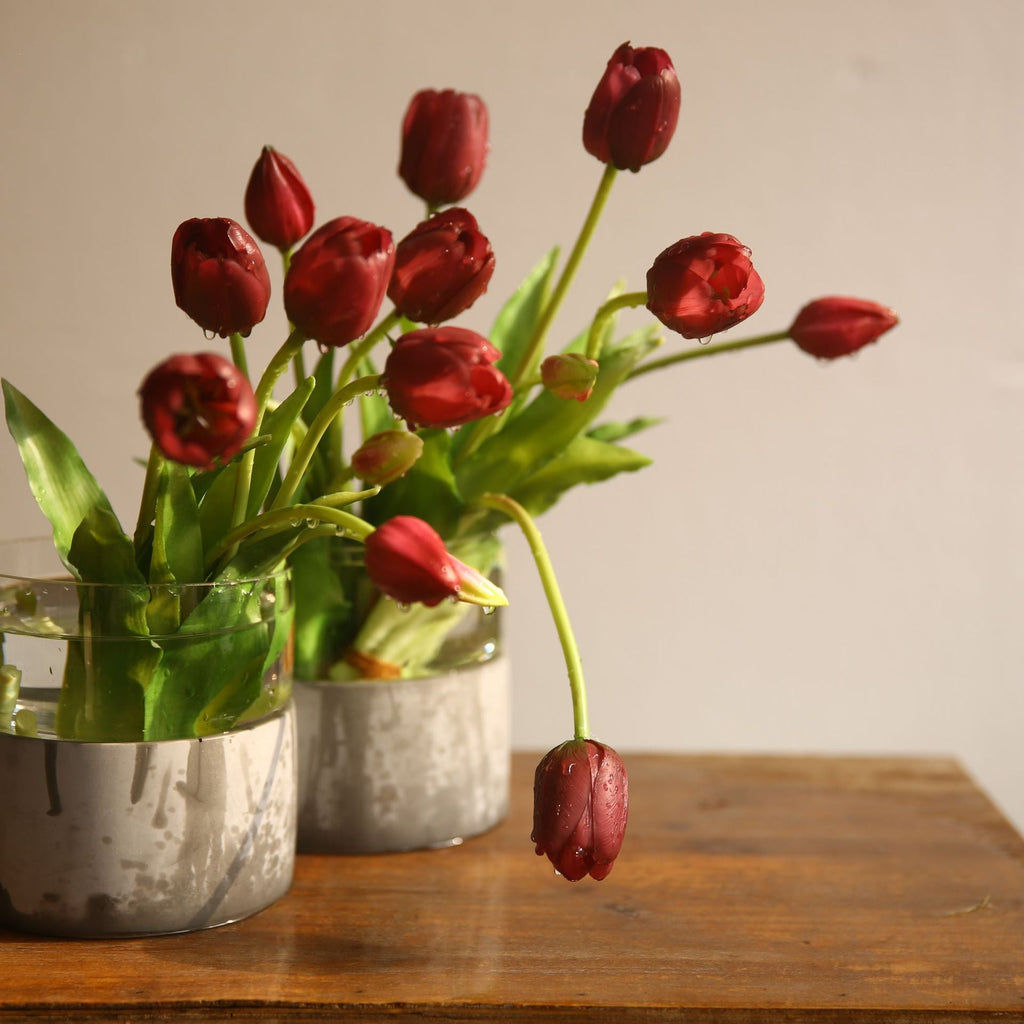 Tulipanes artificiales con tacto real de 15" para bodas y eventos - Rosa claro