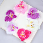 Orquídeas phalaenopsis artificiales con tacto real de 3" x 3" 20 piezas para bodas y eventos - Blanco