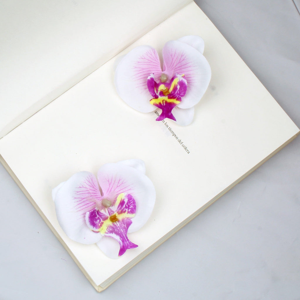 Orquídeas phalaenopsis artificiales con tacto real de 3" x 3" 20 piezas para bodas y eventos