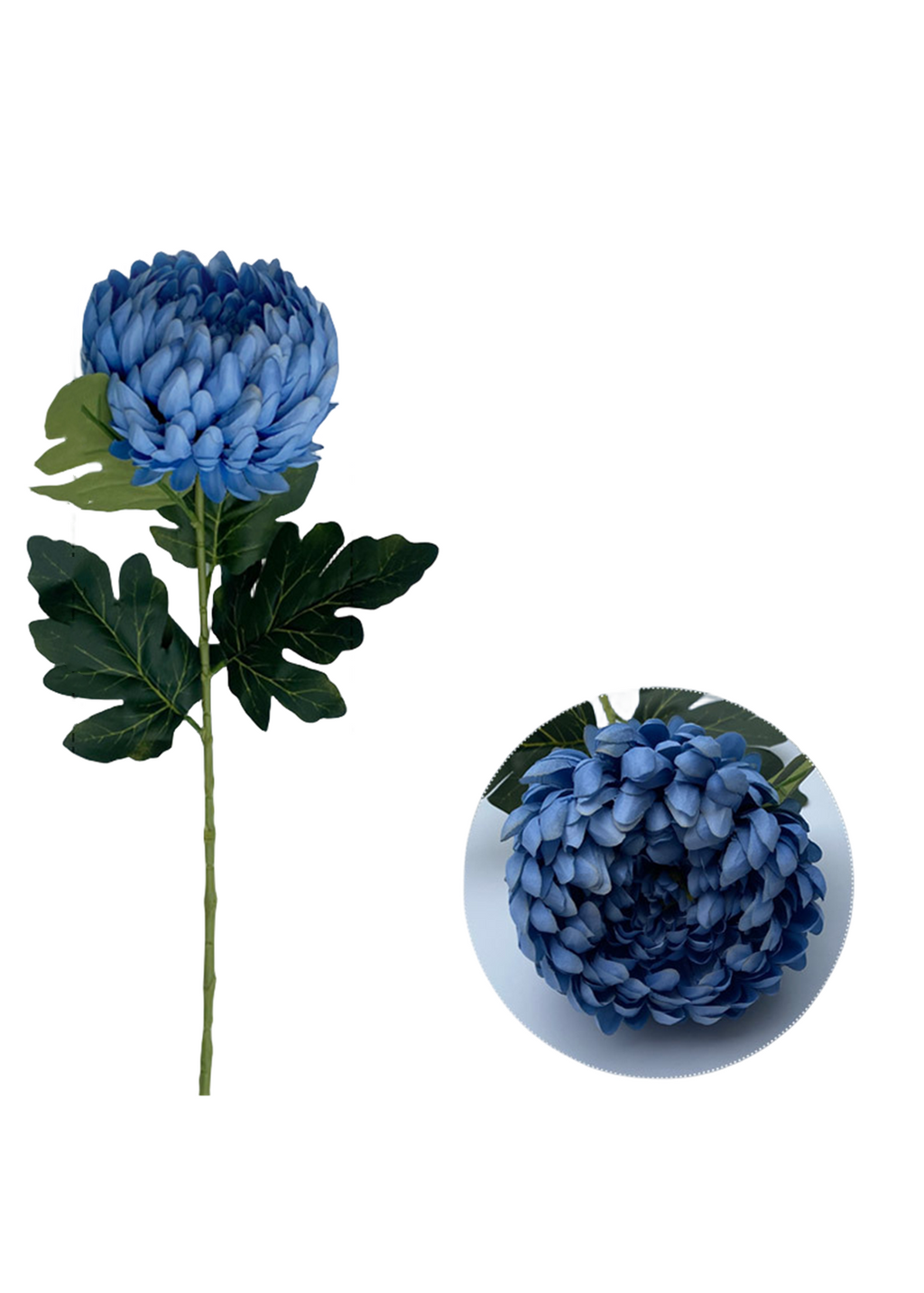 Crisantemos artificiales de 26" x 5" 5 piezas para bodas y eventos - Blanco