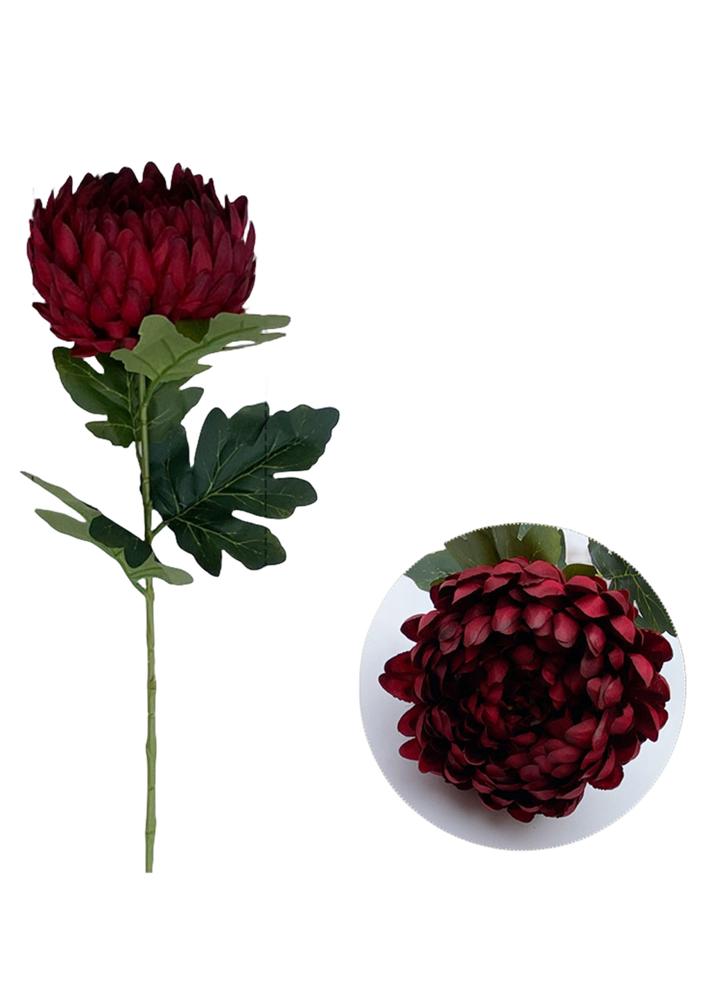 Crisantemos artificiales de 26" x 5" 5 piezas para bodas y eventos