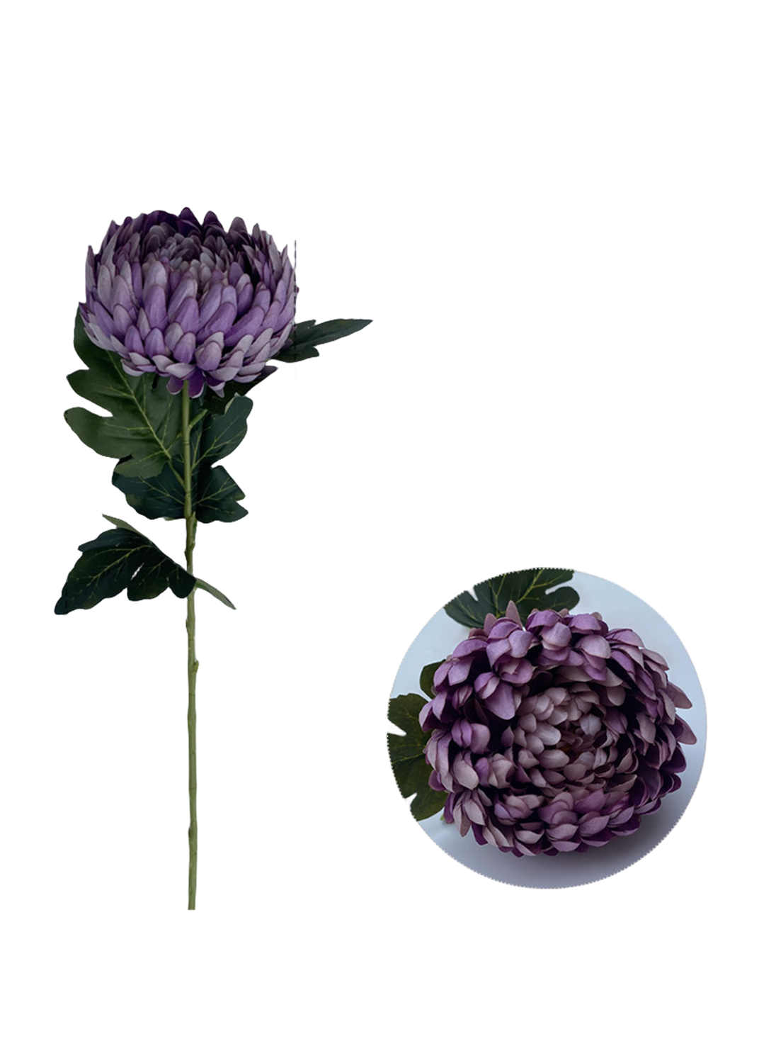 Crisantemos artificiales de 26" x 5" 5 piezas para bodas y eventos - Rosa/mauve