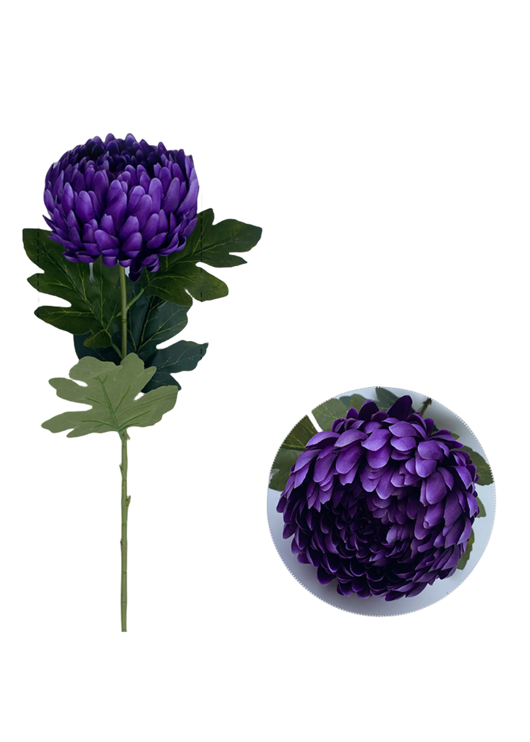 Crisantemos artificiales de 26" x 5" 5 piezas para bodas y eventos - Coffee/rosa