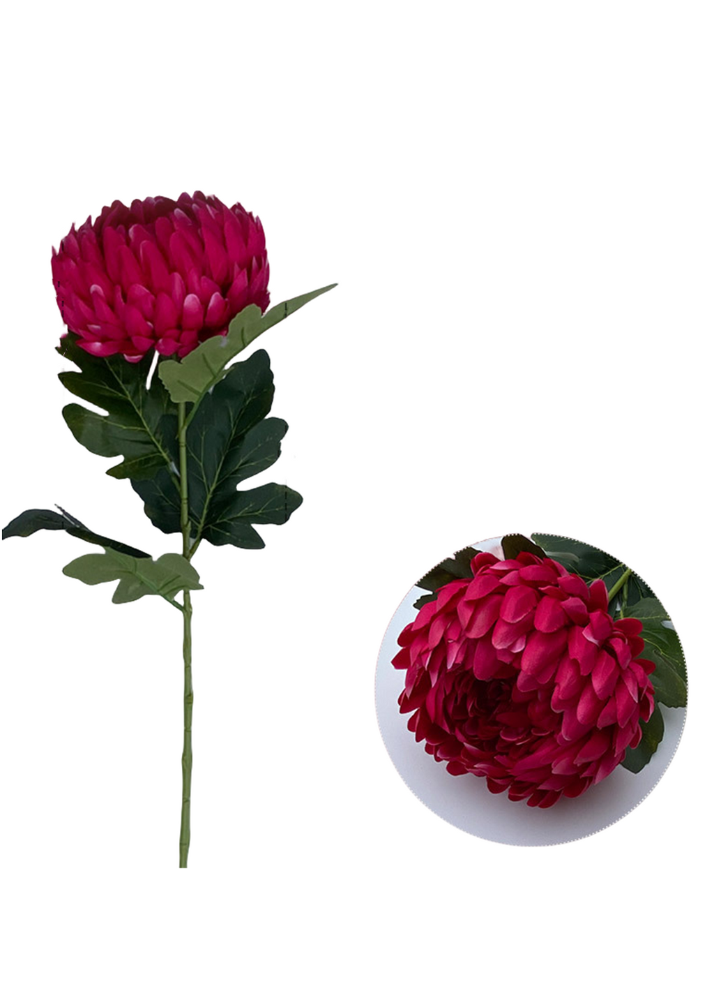 Crisantemos artificiales de 26" x 5" 5 piezas para bodas y eventos - Champán