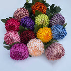 Crisantemos artificiales de 26" x 5" 5 piezas para bodas y eventos - Naranja quemado