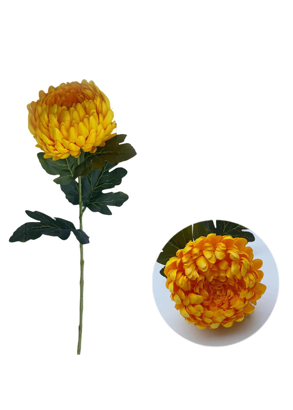 Crisantemos artificiales de 26" x 5" 5 piezas para bodas y eventos - Violeta