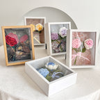 Calas artificiales de 9" x 9" para bodas y eventos - Blanco myosotis