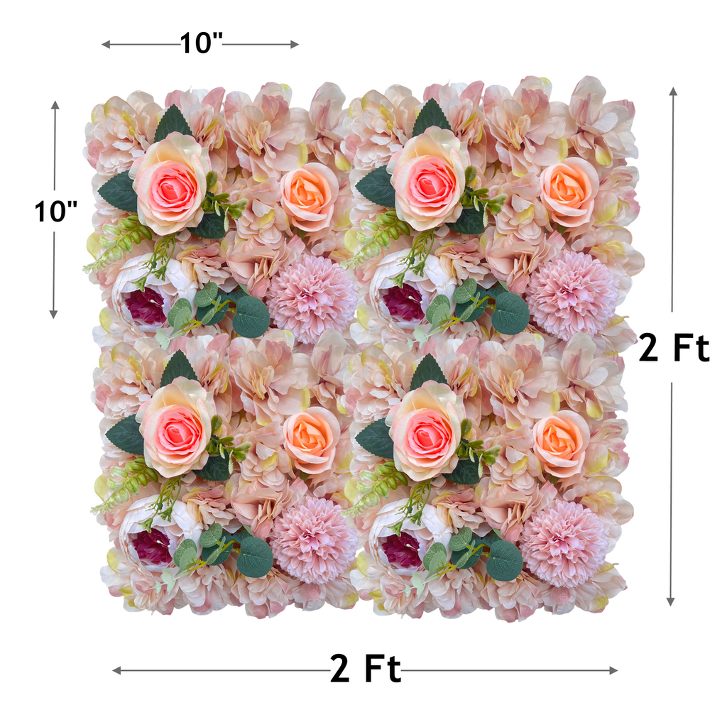 Rosas artificiales con resistencia a los rayos UV de 10" para jardín, balcón y terraza - Champán/rosa