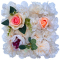 Rosas artificiales con resistencia a los rayos UV de 10" para jardín, balcón y terraza - Blanco/rosa intenso
