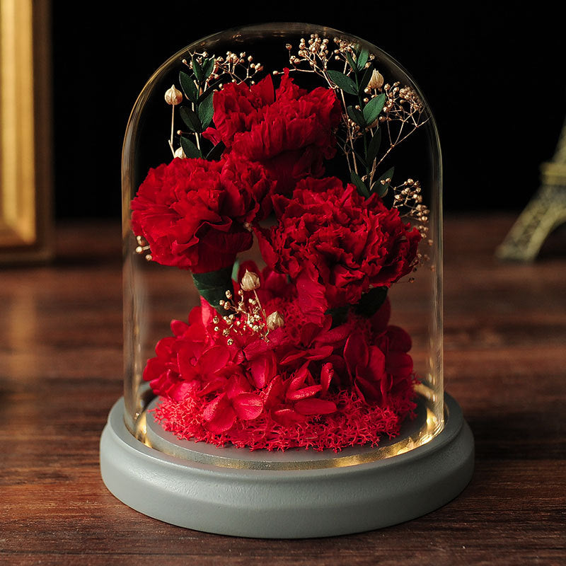 Claveles artificiales de 7" x 6" para decoración del hogar, eventos y escaparates - Rojo