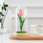 Tulipanes artificiales para decoración de interiores - Blanco and rosa