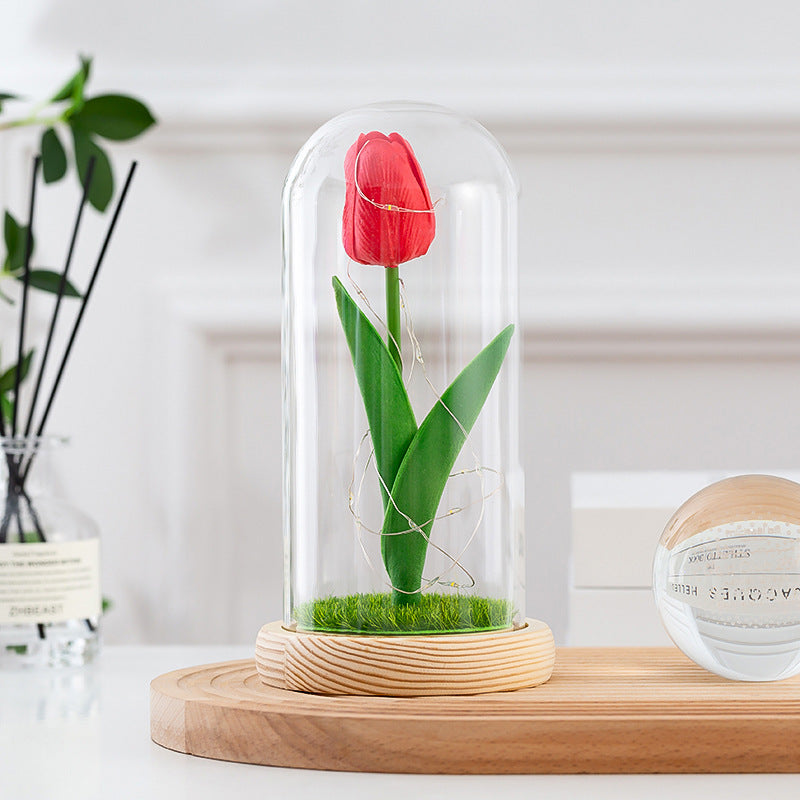 Tulipanes artificiales para decoración de interiores - Rosa