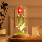 Tulipanes artificiales para decoración de interiores - Rojo