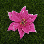 Flores de Pascua artificiales de 5" x 5" 10 piezas para bodas y eventos - Azul real