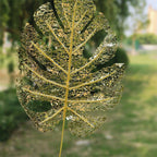 Hojas de palmera artificiales con resistencia a los rayos UV de 16" x 8" 10 piezas para jardín, balcón y terraza