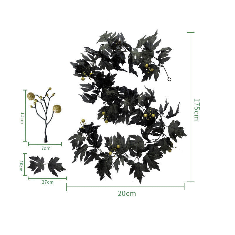 Hojas de arce artificiales de 68" para decoración del hogar - Negro 3
