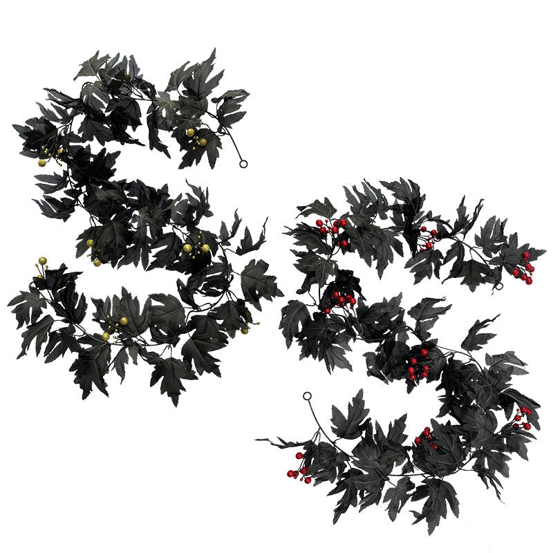 Hojas de arce artificiales de 68" para decoración del hogar - Negro 1