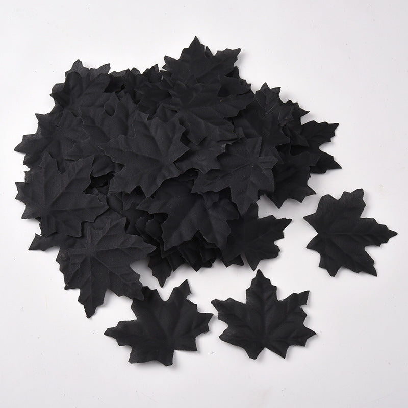 Hojas de arce artificiales de 4" x 4" 500 piezas para bodas y eventos - Negro