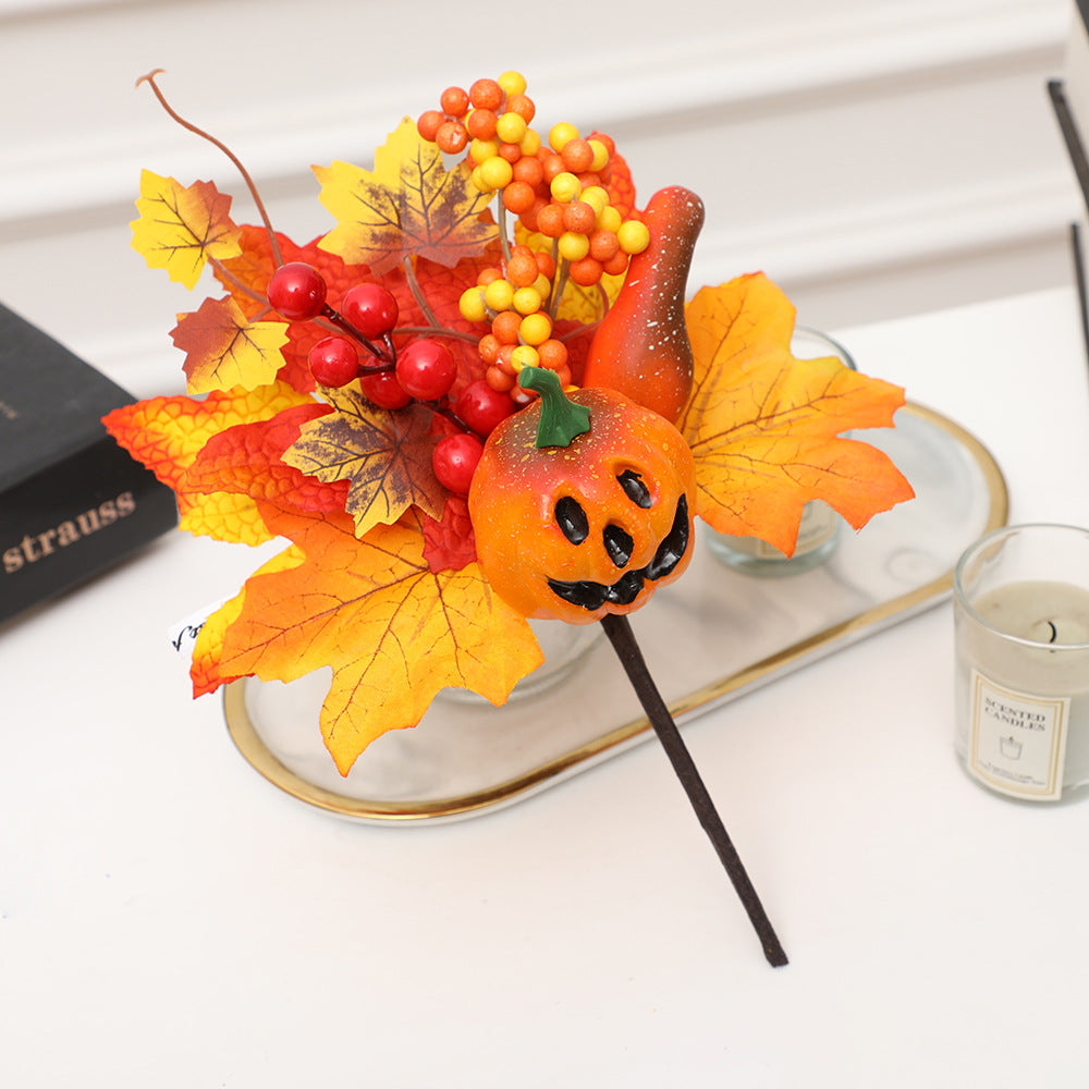 Calabazas artificiales de 9" x 7" para decoración del hogar - 14