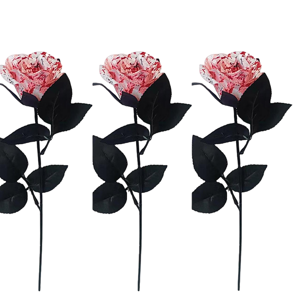 Rosas artificiales de 14" 3 piezas para decoración del hogar
