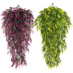 Lavanda artificial con resistencia a los rayos UV de 30" x 12" para jardín, balcón y terraza - Violeta/verde