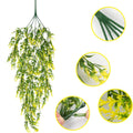 Lavanda artificial con resistencia a los rayos UV de 30" x 12" para jardín, balcón y terraza - Blanco/verde