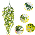 Lavanda artificial con resistencia a los rayos UV de 30" x 12" para jardín, balcón y terraza - Blanco/verde