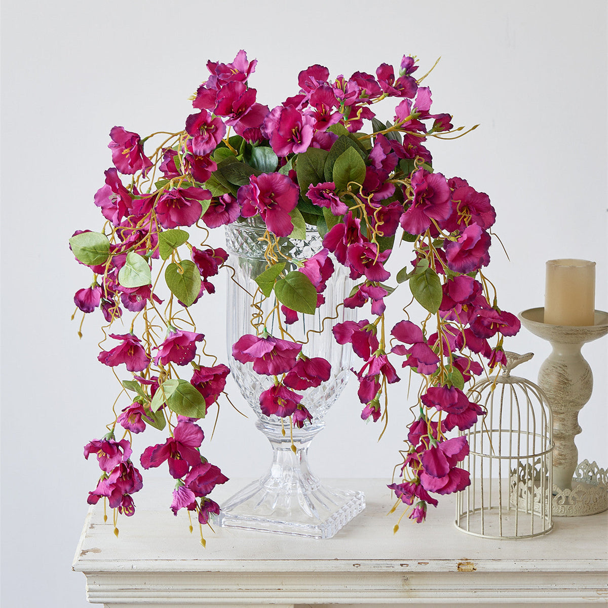Hibiscos artificiales con resistencia a los rayos UV de 23" x 15" 2 piezas para jardín, balcón y terraza