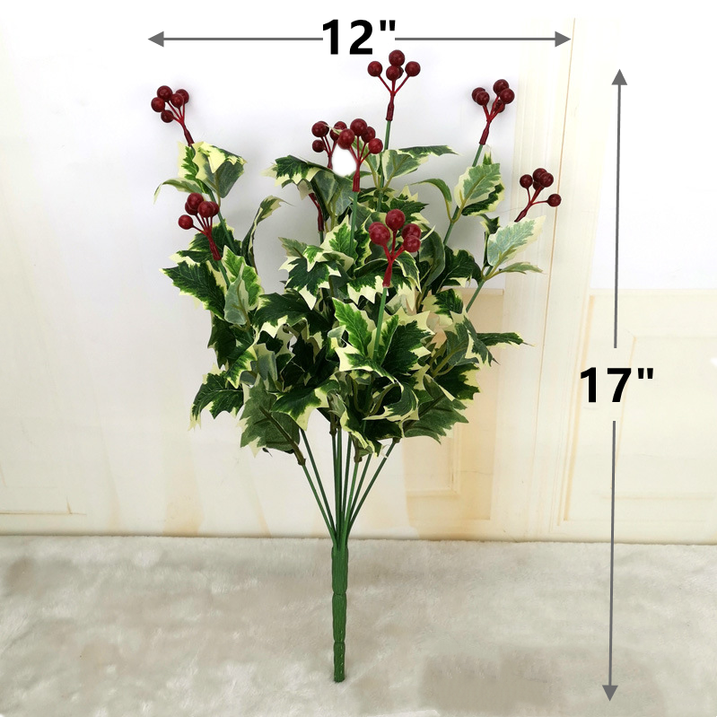 Arbusto artificial con resistencia a los rayos UV de 17" para jardín, balcón y terraza