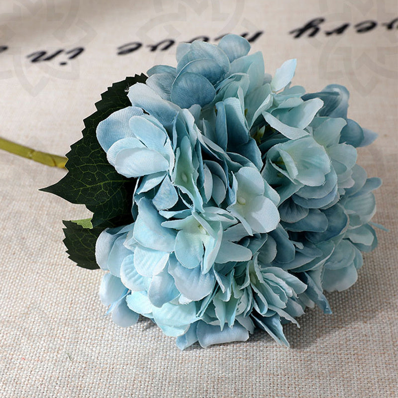 Hortensias artificiales de 18.5" para bodas y eventos - Dusty rojo/verde