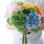 Hortensias artificiales con tacto real de 19" para bodas y eventos - Blanco