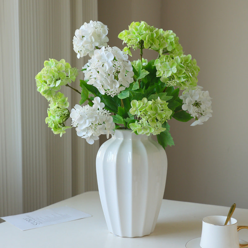 Hortensias artificiales con tacto real de 18.8" 2 piezas para bodas y eventos - Blanco