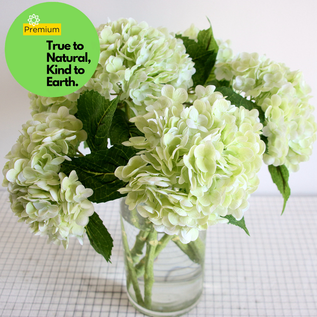 Hortensias artificiales con tacto real de 20" para bodas y eventos - Azul claro