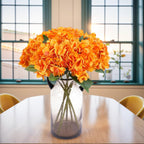 Hortensias artificiales de 18.5" para bodas y eventos - Light naranja