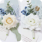 Rosas artificiales de 4" x 3" para jardín, balcón y terraza - Marfil