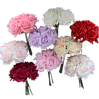 Rosas artificiales con tacto real de 10" para bodas y eventos - Marfil