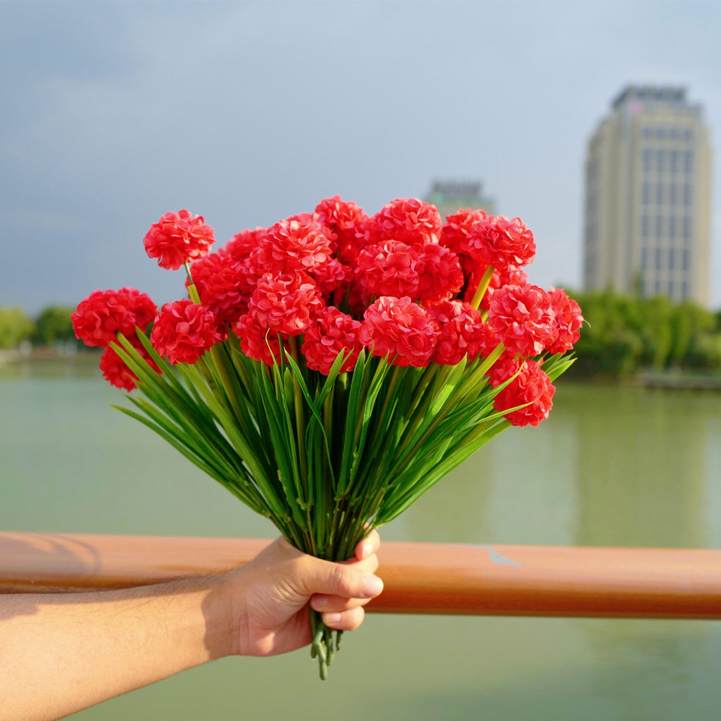 Hortensias artificiales con resistencia a los rayos UV de 13" x 8" para jardín, balcón y terraza
