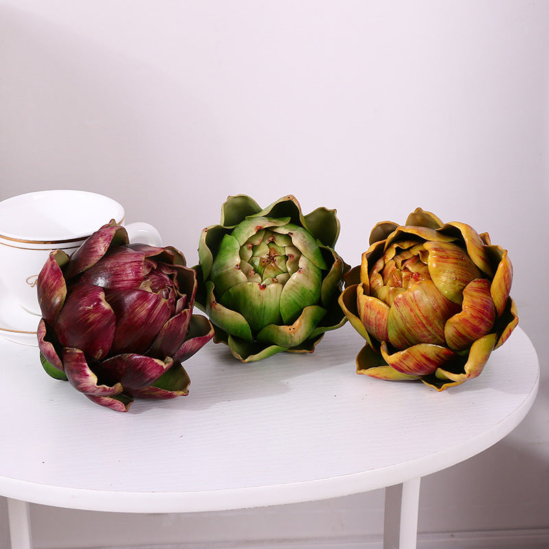 Flores artificiales con tacto real de 5" x 4" para decoración de interiores - Burdeos Large